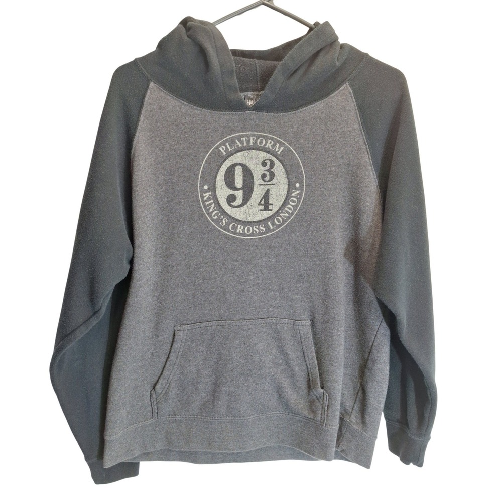 Harry‎ Potter Hoodie Kids XL 18/20 Gray Black Platform 9 3/4 Hogwarts Express